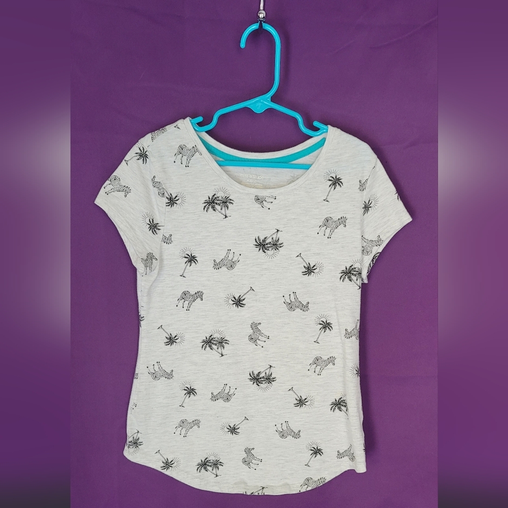 Kids' Grey Zebra Print Graphic T-Shirt